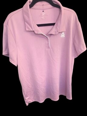 Reebok Women's Fairway Polo, Pink, size XXXL.White Piping Detail